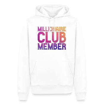 Membre du Club des millionnaires 12 - Sweat à capuche Premium bio Homme - blanc - Devant - Nico (187cm)