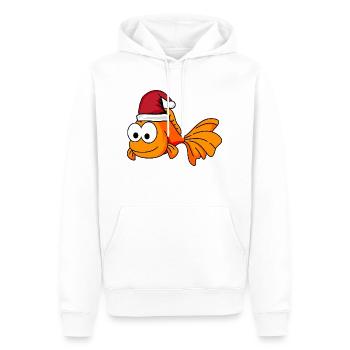 Goldfisch Comic Weihnachten - Männer Premium Bio Hoodie - Weiß - Vorne - Nico (187cm)