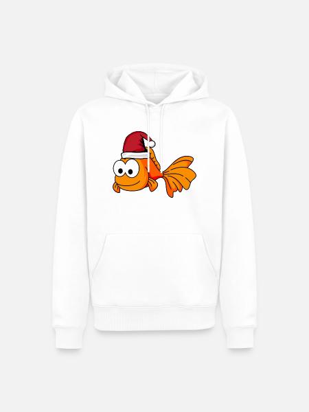 Goldfish Comic Christmas - Men’s Premium Organic Hoodie - white