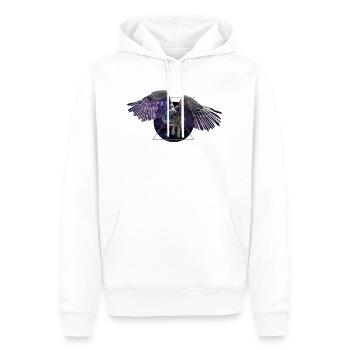 Weltraumeule - Männer Premium Bio Hoodie - Weiß - Vorne - Nico (187cm)