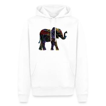 Éléphant - Sweat à capuche Premium bio Homme - blanc - Devant - Nico (187cm)