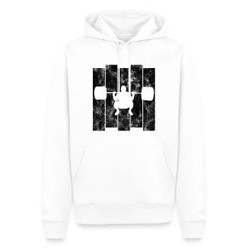 Bodybuilding Bodybuilder GYM Fitnessstudio Retro - Männer Premium Bio Hoodie - Weiß - Vorne - Nico (187cm)