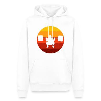 Bodybuilding Bodybuilder GYM Fitnessstudio Retro - Männer Premium Bio Hoodie - Weiß - Vorne - Nico (187cm)