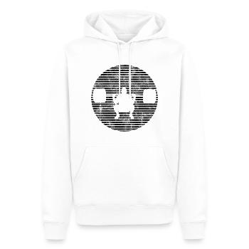 Musculation Bodybuilder GYM Fitnessstudio Retro - Sweat à capuche Premium bio Homme - blanc - Devant - Nico (187cm)