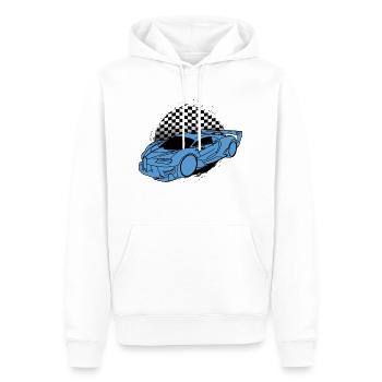 Buga Sports Car Raceflag - Sweat à capuche Premium bio Homme - blanc - Devant - Nico (187cm)