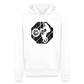 BMX Rad Fahrrad Retro Geschenk Bicycle Motocross - Männer Premium Bio Hoodie - Weiß - Vorne - Nico (187cm)