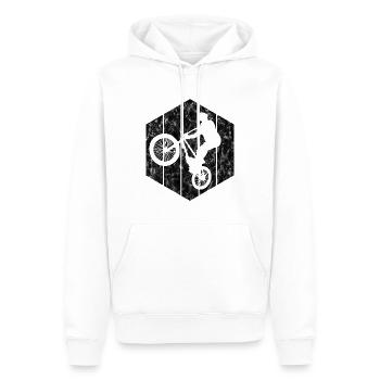 BMX Rad Fahrrad Retro Geschenk Bicycle Motocross - Männer Premium Bio Hoodie - Weiß - Vorne - Nico (187cm)