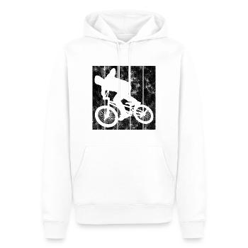 BMX Rad Fahrrad Retro Geschenk Bicycle Motocross - Männer Premium Bio Hoodie - Weiß - Vorne - Nico (187cm)