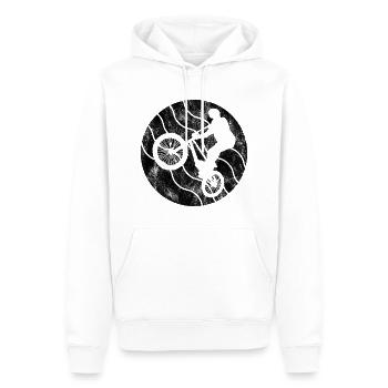 Cadeau rétro de vélo de vélo BMX Vélo Motocross - Sweat à capuche Premium bio Homme - blanc - Devant - Nico (187cm)