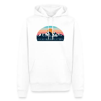 Good Vibes and Mountains Retro - Men’s Premium Organic Hoodie - white - Front - Nico (187cm)