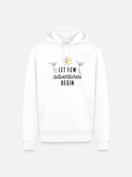 Aventure ou nouveau départ - Sweat à capuche Premium bio Homme - blanc