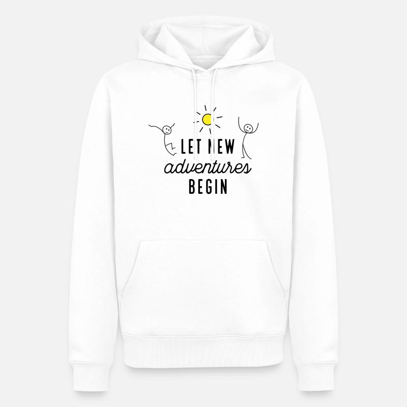 Abenteuer beziehungsweise Neuanfang - Männer Premium Bio Hoodie - Weiß