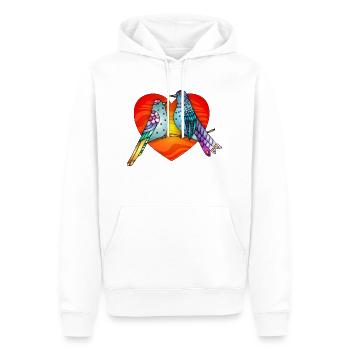 Oiseaux - Sweat à capuche Premium bio Homme - blanc - Devant - Nico (187cm)