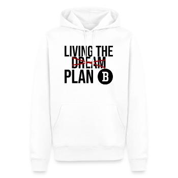 Living The Plan B 2 - Männer Premium Bio Hoodie - Weiß - Vorne - Nico (187cm)