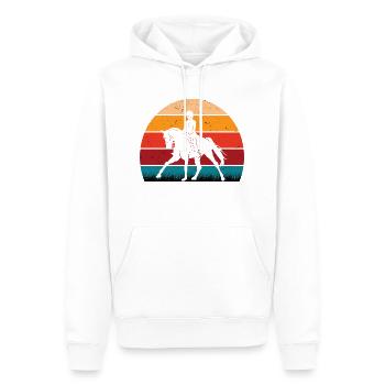 RETRO PFERDEDESIGN I REITEN - Männer Premium Bio Hoodie - Weiß - Vorne - Nico (187cm)