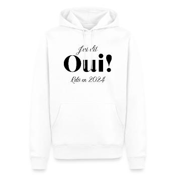 J'ai dit oui rendez vous en 2024 - Sweat à capuche Premium bio Homme - blanc - Devant - Nico (187cm)
