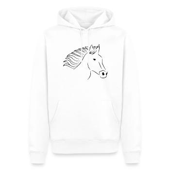Horse horse head black - Men’s Premium Organic Hoodie - white - Front - Nico (187cm)