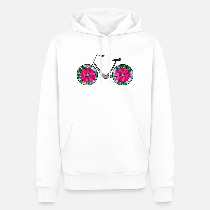 Vélo - Sweat à capuche Premium bio Homme - blanc