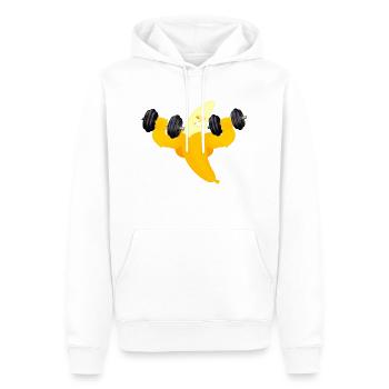 Power Banane - Männer Premium Bio Hoodie - Weiß - Vorne - Nico (187cm)