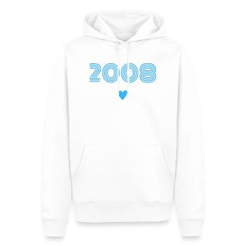 Born in 2008 boy - Men’s Premium Organic Hoodie - white - Front - Nico (187cm)