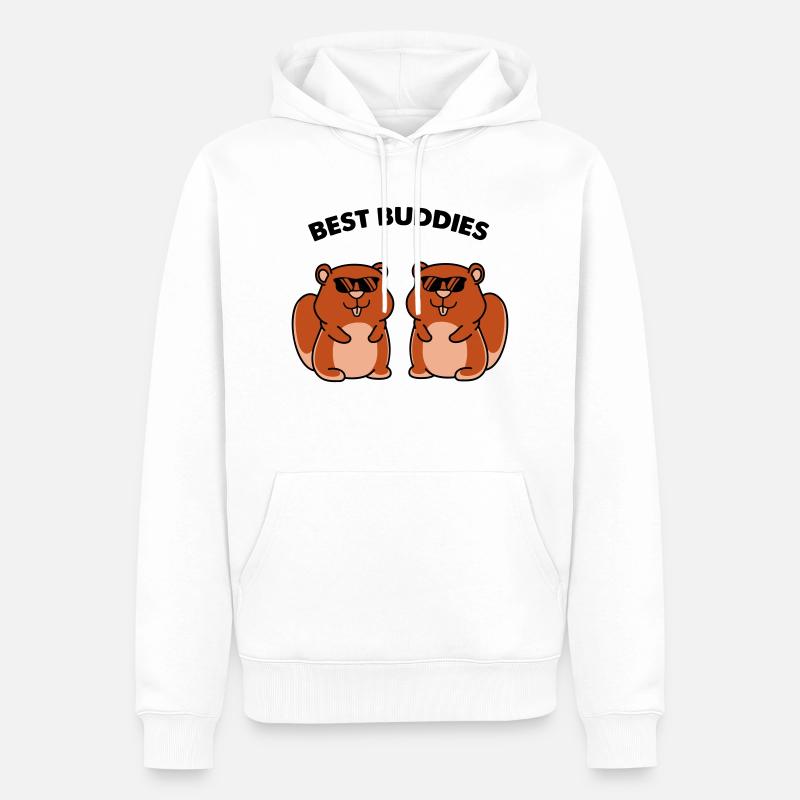 hamster best buddies - Männer Premium Bio Hoodie - Weiß