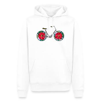 Fahrrad - Männer Premium Bio Hoodie - Weiß - Vorne - Nico (187cm)