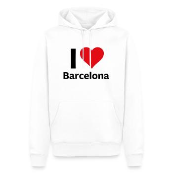 I love Barcelona - Männer Premium Bio Hoodie - Weiß - Vorne - Nico (187cm)