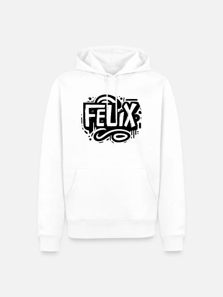 Felix Surname First Name Graffiti - Men’s Premium Organic Hoodie - white