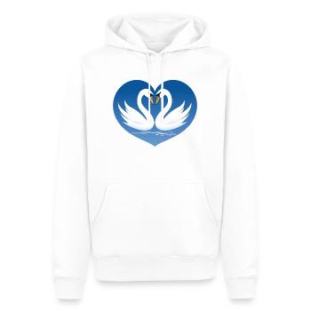 Schwanen-Pärchen - Männer Premium Bio Hoodie - Weiß - Vorne - Nico (187cm)