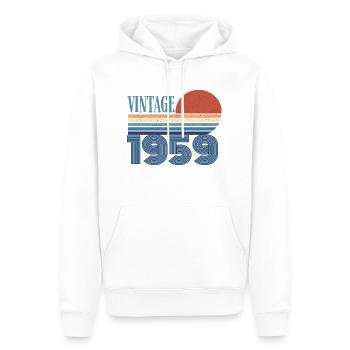 Jahrgang 1959 - Männer Premium Bio Hoodie - Weiß - Vorne - Nico (187cm)