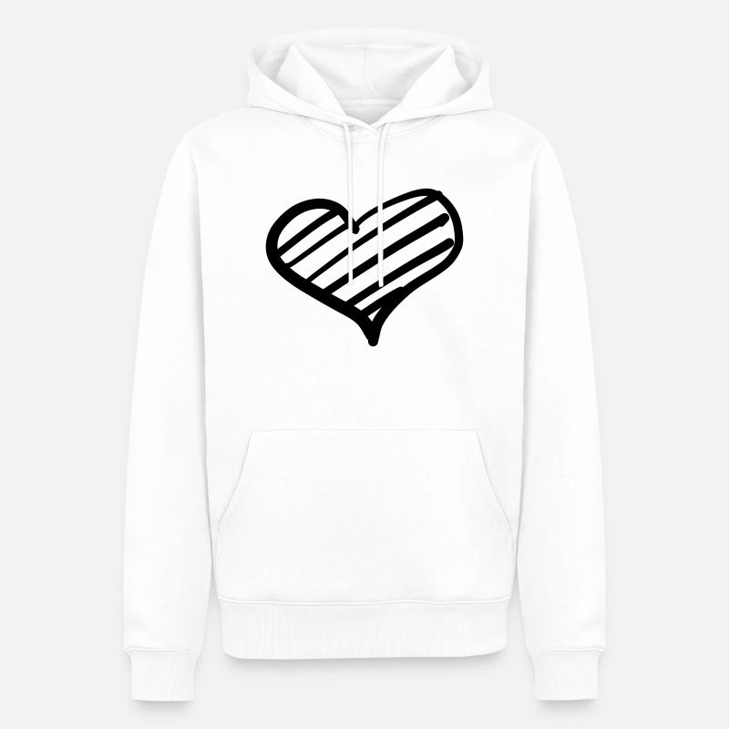 Hearts 1 - Männer Premium Bio Hoodie - Weiß