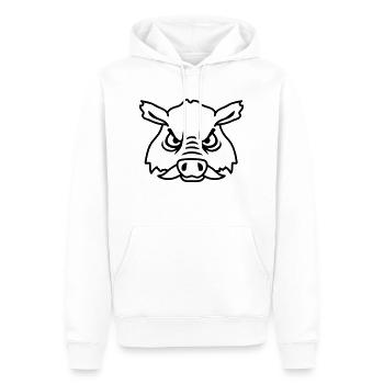 Méchant Sanglier Sanglier Dangereux Cochon Comique - Sweat à capuche Premium bio Homme - blanc - Devant - Nico (187cm)