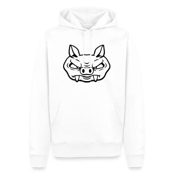 Méchant Sanglier Sanglier Dangereux Cochon Comique - Sweat à capuche Premium bio Homme - blanc - Devant - Nico (187cm)