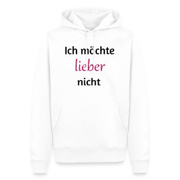 Ich möchte lieber nicht - Männer Premium Bio Hoodie - Weiß - Vorne - Nico (187cm)