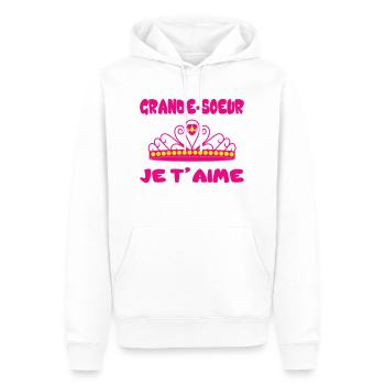 GROSSE SCHWESTER, ICH LIEBE DICH - Männer Premium Bio Hoodie - Weiß - Vorne - Nico (187cm)