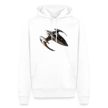 With the spaceship through space - Men’s Premium Organic Hoodie - white - Front - Nico (187cm)