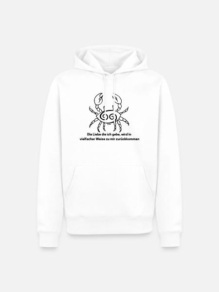 Sternzeichen Krebs - Männer Premium Bio Hoodie - Weiß