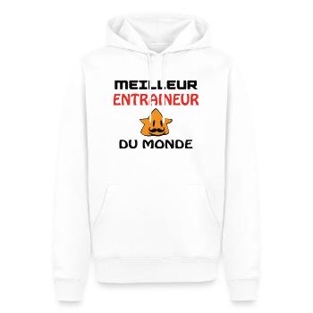BESTER TRAINER DER WELT - Männer Premium Bio Hoodie - Weiß - Vorne - Nico (187cm)