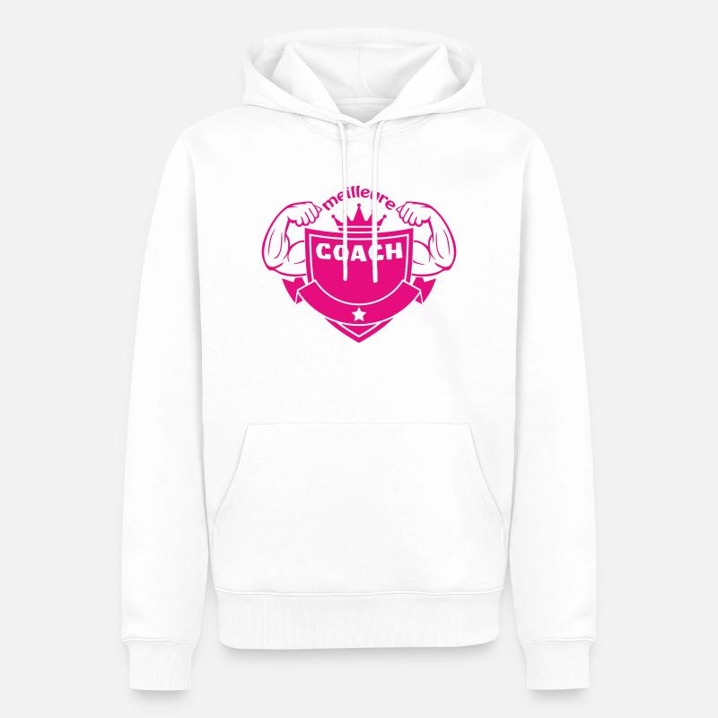 Bester COACH - Männer Premium Bio Hoodie - Weiß