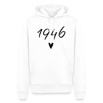 1946 Heart Birthday - Men’s Premium Organic Hoodie - white - Front - Nico (187cm)