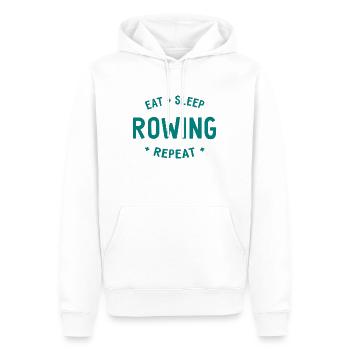 Eat Sleep Rowing Repeat Rudern Ruderer - Männer Premium Bio Hoodie - Weiß - Vorne - Nico (187cm)