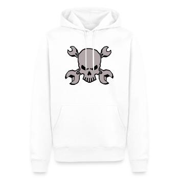 CRÂNE D’OUTIL - 2C - Sweat à capuche Premium bio Homme - blanc - Devant - Nico (187cm)