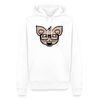 Nerd Katze Hornbrille Geek Schlaues Kätzchen Kopf - Männer Premium Bio Hoodie - Weiß - Vorne - Nico (187cm)