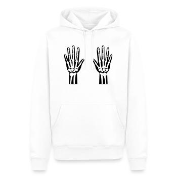 Mains Squelette 01 - Sweat à capuche Premium bio Homme - blanc - Devant - Nico (187cm)