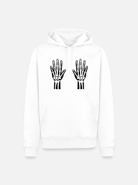 Skeleton Hands 01 - Men’s Premium Organic Hoodie - white
