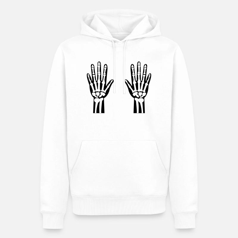 skelett hände 01 - Männer Premium Bio Hoodie - Weiß