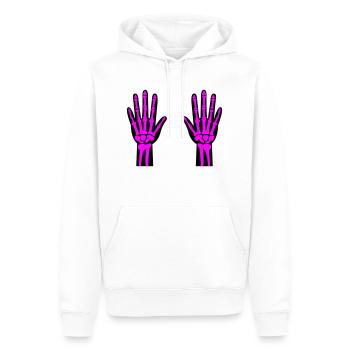 Mains Squelette 02 - Sweat à capuche Premium bio Homme - blanc - Devant - Nico (187cm)