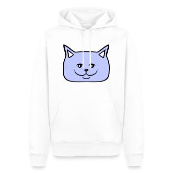 Jolie chatte Ayant l’air heureuse Joyeuse Souriante - Sweat à capuche Premium bio Homme - blanc - Devant - Nico (187cm)