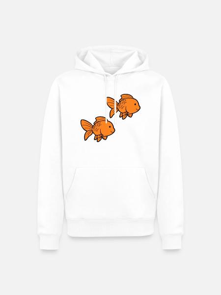 Fish Goldfish - Men’s Premium Organic Hoodie - white