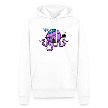 Pirate Octopus with Bomb - Men’s Premium Organic Hoodie - white - Front - Nico (187cm)